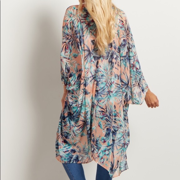 ⭐️Host Pick⭐️ Pinkblush Peach Tropic Maternity Kimono - Picture 3 of 5